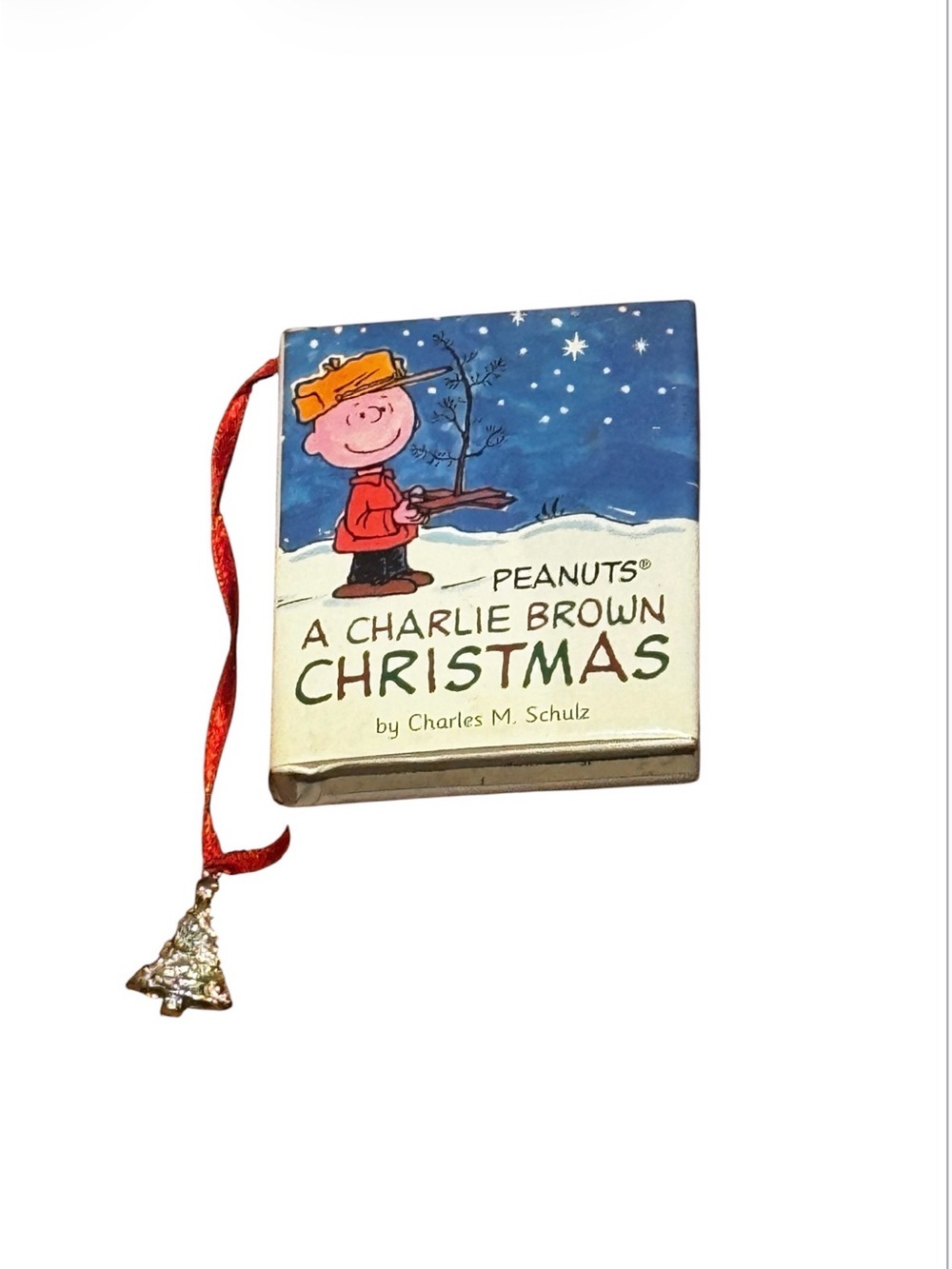 PEANUTS Charlie Brown Christmas Mini Book Ornament Hardcover 2003